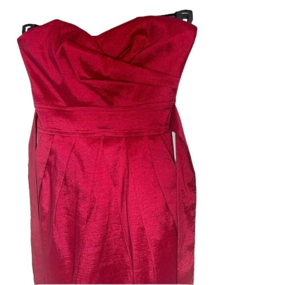 Junior Red Mini Dress Size 3 Sleeveless Formal Pleated Waist Belted Bow Elegant - Picture 9 of 13